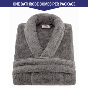 American Soft Linen Unisex Fleece Bathrobe, Super Soft, Absorbent and Fluffy - Wholesale