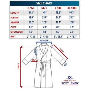American Soft Linen Unisex Fleece Bathrobe, Super Soft, Absorbent and Fluffy - Wholesale
