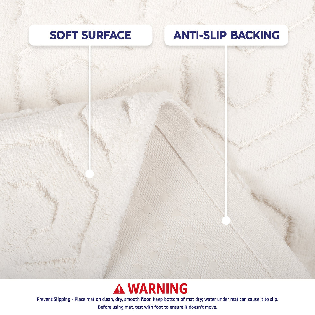 American Soft Linen Meja Bath Rug – 21x34" Decorative Premium Cotton Rug - Bath Mats for Bathroom