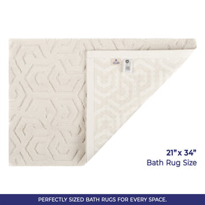 American Soft Linen Meja Bath Rug – 21x34" Decorative Premium Cotton Rug - Bath Mats for Bathroom