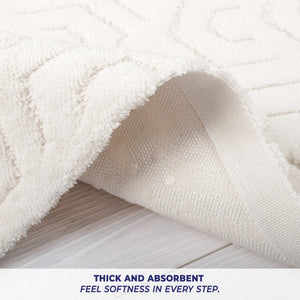 American Soft Linen Meja Bath Rug – 21x34" Decorative Premium Cotton Rug - Bath Mats for Bathroom