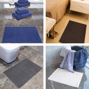 American Soft Linen 100% Cotton Bath Mat Rugs, 20x34 inches with Silicone Backing, Soft Absorbent Grip-Enhanced Bath Mats for Bathroom - 35 Set Case Pack