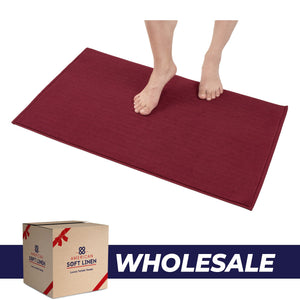 American Soft Linen 100% Cotton Bath Mat Rugs, 20x34 inches with Silicone Backing, Soft Absorbent Grip-Enhanced Bath Mats for Bathroom - 35 Set Case Pack