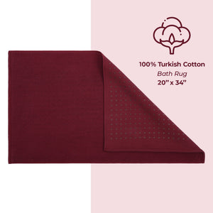 American Soft Linen 100% Cotton Bath Mat Rugs, 20x34 inches with Silicone Backing, Soft Absorbent Grip-Enhanced Bath Mats for Bathroom - 35 Set Case Pack