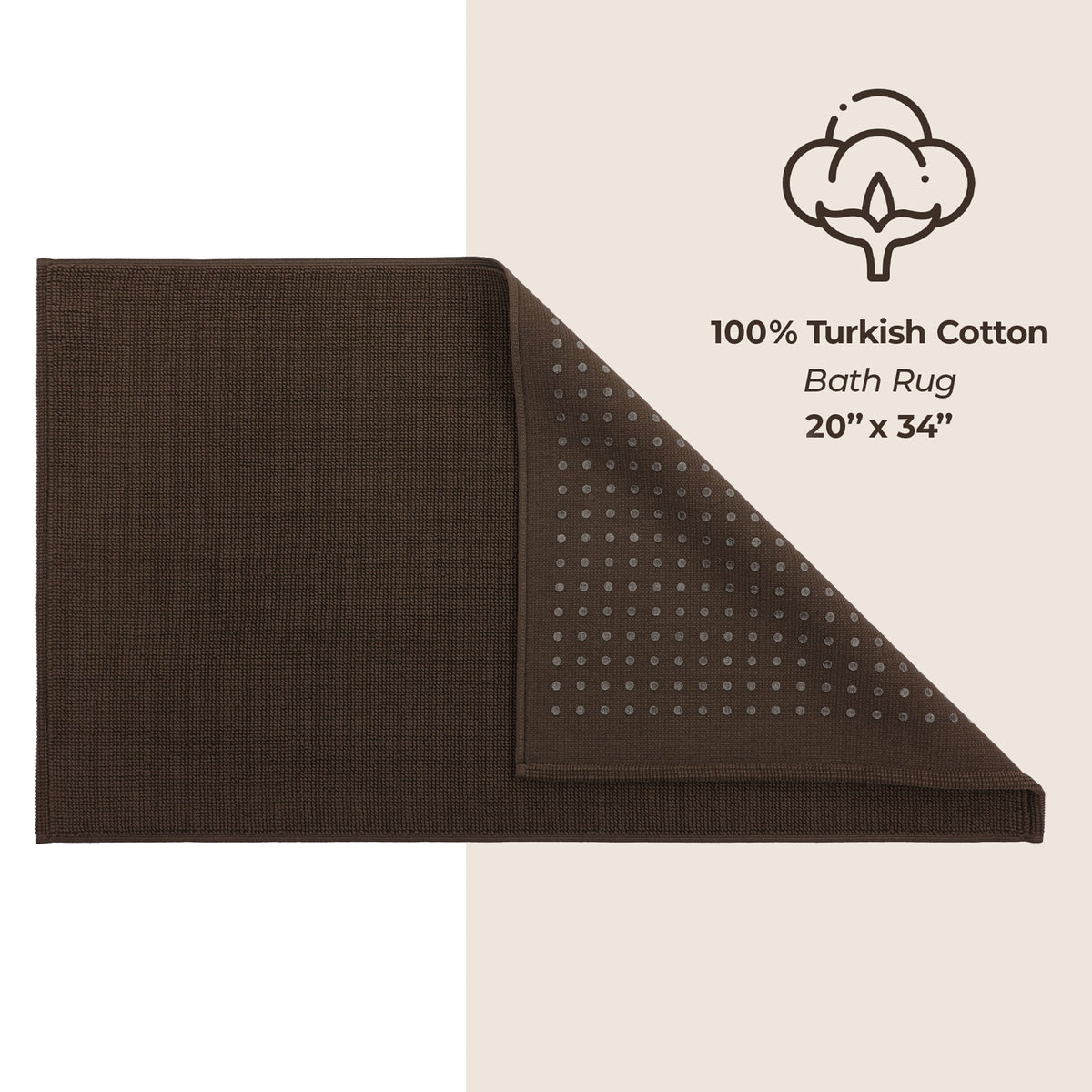 American Soft Linen 100% Cotton Bath Mat Rugs, 20x34 inches with Silicone Backing, Soft Absorbent Grip-Enhanced Bath Mats for Bathroom - 35 Set Case Pack