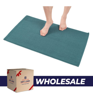 American Soft Linen 100% Cotton Bath Mat Rugs, 20x34 inches with Silicone Backing, Soft Absorbent Grip-Enhanced Bath Mats for Bathroom - 35 Set Case Pack