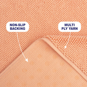 American Soft Linen 100% Cotton Bath Mat Rugs, 20x34 inches with Silicone Backing, Soft Absorbent Grip-Enhanced Bath Mats for Bathroom - 35 Set Case Pack
