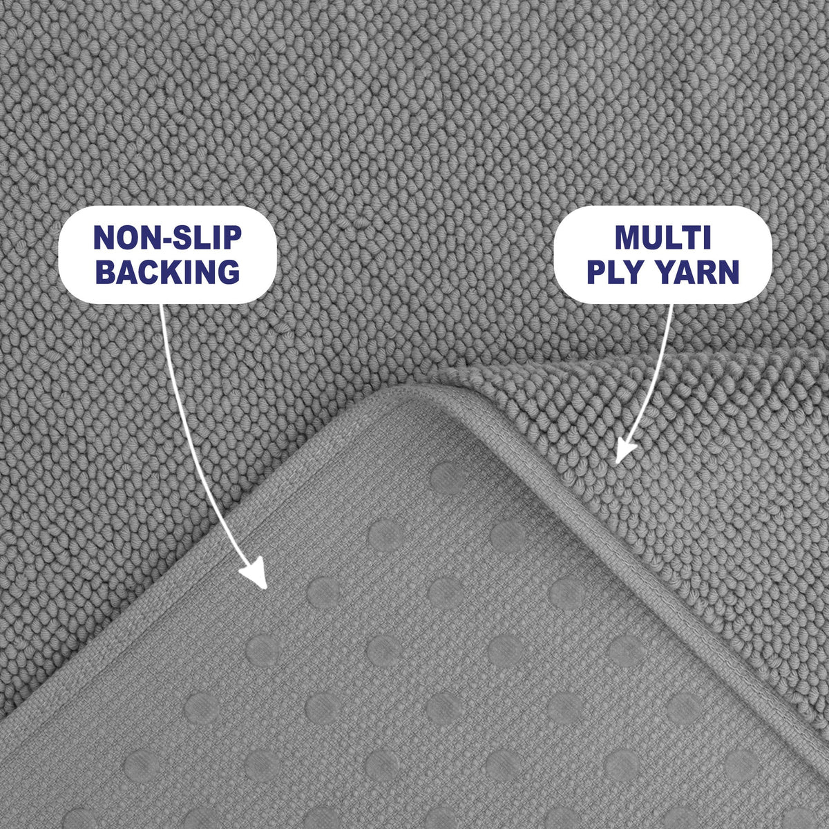American Soft Linen 100% Cotton Bath Mat Rugs, 20x34 inches with Silicone Backing, Soft Absorbent Grip-Enhanced Bath Mats for Bathroom - 35 Set Case Pack