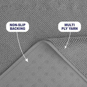 American Soft Linen 100% Cotton Bath Mat Rugs, 20x34 inches with Silicone Backing, Soft Absorbent Grip-Enhanced Bath Mats for Bathroom - 35 Set Case Pack