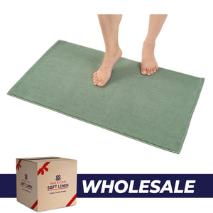 American Soft Linen 100% Cotton Bath Mat Rugs, 20x34 inches with Silicone Backing, Soft Absorbent Grip-Enhanced Bath Mats for Bathroom - 35 Set Case Pack