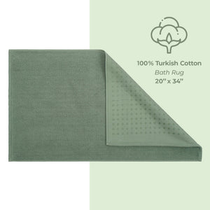 American Soft Linen 100% Cotton Bath Mat Rugs, 20x34 inches with Silicone Backing, Soft Absorbent Grip-Enhanced Bath Mats for Bathroom - 35 Set Case Pack