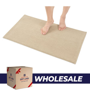 American Soft Linen 100% Cotton Bath Mat Rugs, 20x34 inches with Silicone Backing, Soft Absorbent Grip-Enhanced Bath Mats for Bathroom - 35 Set Case Pack