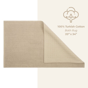 American Soft Linen 100% Cotton Bath Mat Rugs, 20x34 inches with Silicone Backing, Soft Absorbent Grip-Enhanced Bath Mats for Bathroom - 35 Set Case Pack