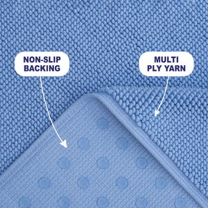 American Soft Linen 100% Cotton Bath Mat Rugs, 20x34 inches with Silicone Backing, Soft Absorbent Grip-Enhanced Bath Mats for Bathroom - 35 Set Case Pack