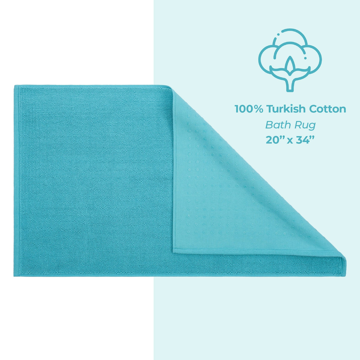 American Soft Linen 100% Cotton Bath Mat Rugs, 20x34 inches with Silicone Backing, Soft Absorbent Grip-Enhanced Bath Mats for Bathroom - 35 Set Case Pack