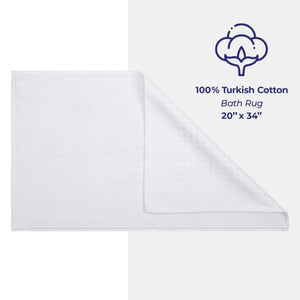 American Soft Linen 100% Cotton Bath Mat Rugs, 20x34 inches with Silicone Backing, Soft Absorbent Grip-Enhanced Bath Mats for Bathroom - 35 Set Case Pack