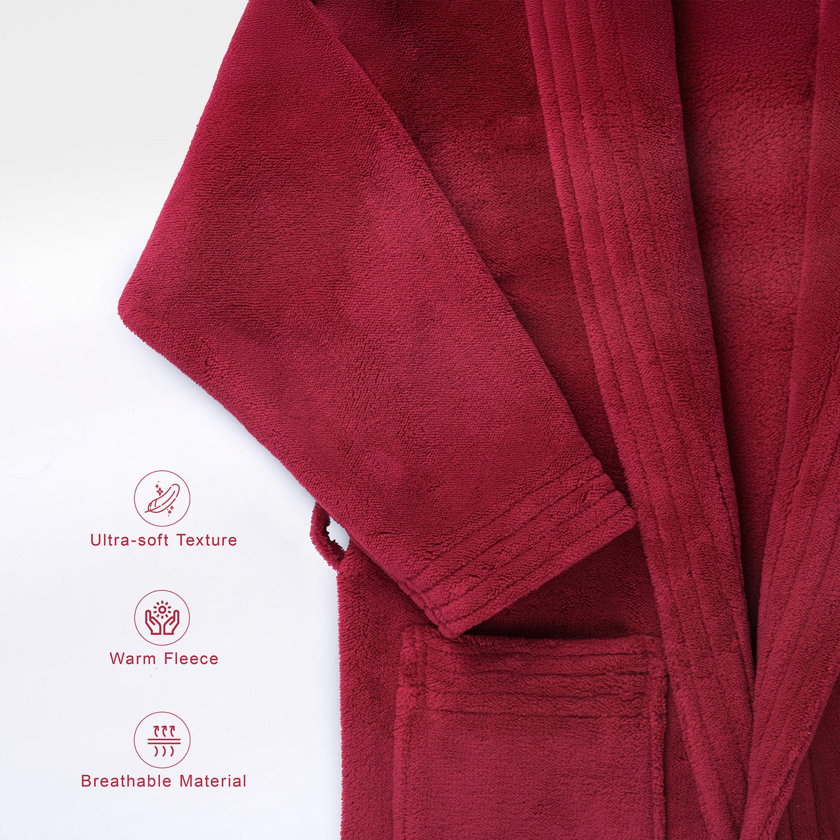 American Soft Linen Luxury Men’s Fleece Bathrobe – Ultra Soft, Warm & Lightweight Plush Robe