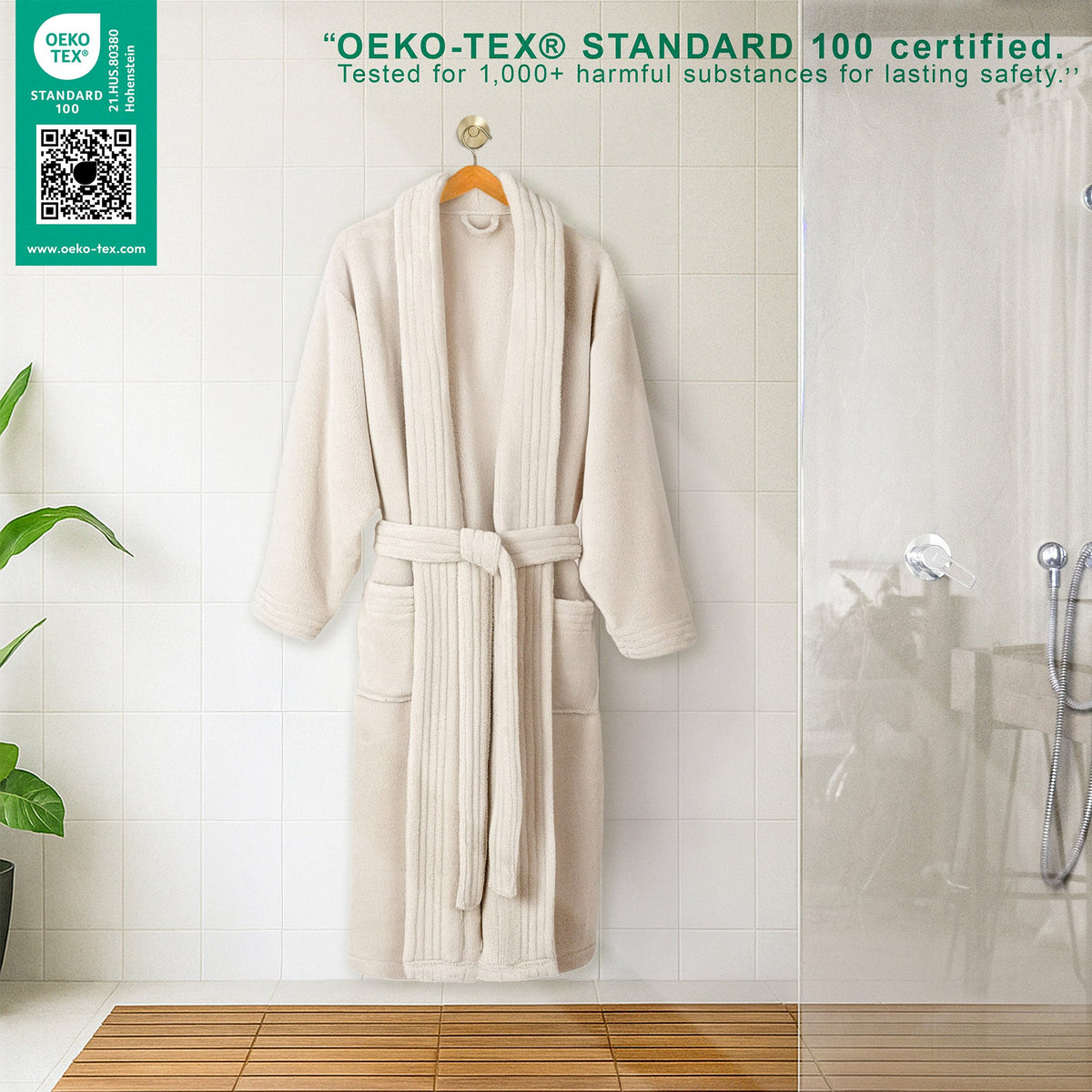 American Soft Linen Luxury Men’s Fleece Bathrobe – Ultra Soft, Warm & Lightweight Plush Robe