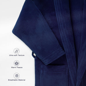American Soft Linen Luxury Men’s Fleece Bathrobe – Ultra Soft, Warm & Lightweight Plush Robe