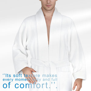 American Soft Linen Luxury Men’s Fleece Bathrobe – Ultra Soft, Warm & Lightweight Plush Robe