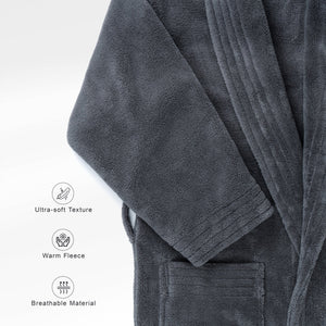 American Soft Linen Luxury Men’s Fleece Bathrobe – Ultra Soft, Warm & Lightweight Plush Robe