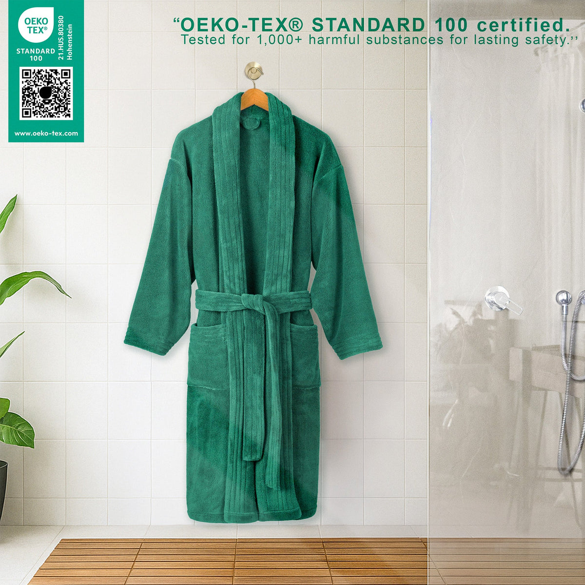American Soft Linen Luxury Men’s Fleece Bathrobe – Ultra Soft, Warm & Lightweight Plush Robe