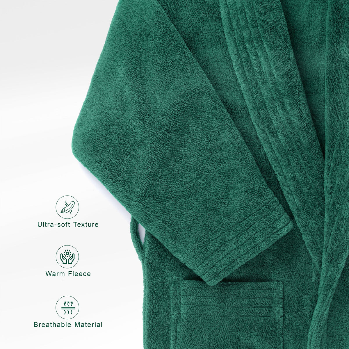 American Soft Linen Luxury Men’s Fleece Bathrobe – Ultra Soft, Warm & Lightweight Plush Robe