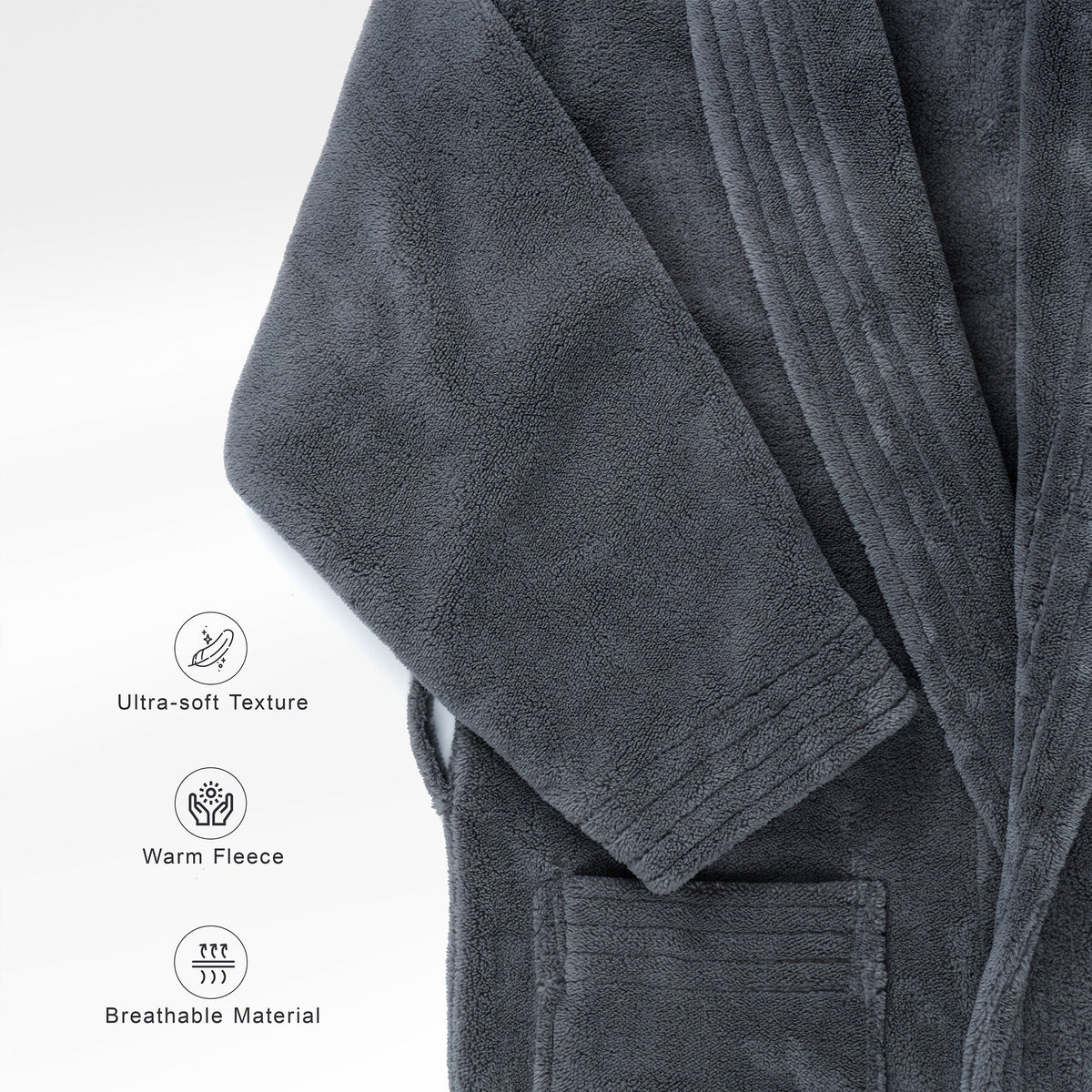 American Soft Linen Luxury Men’s Fleece Bathrobe – Ultra Soft, Warm & Lightweight Plush Robe