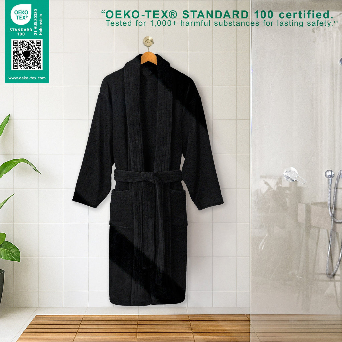 American Soft Linen Luxury Men’s Fleece Bathrobe – Ultra Soft, Warm & Lightweight Plush Robe