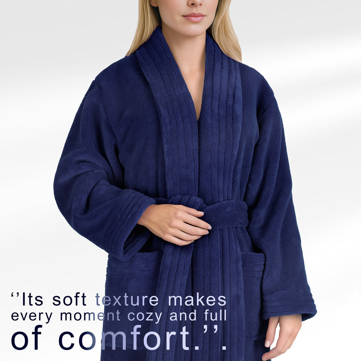 American Soft Linen Luxury Women’s Fleece Bathrobe – Ultra Soft, Warm & Lightweight Plush Robe