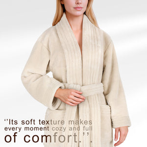 American Soft Linen Luxury Women’s Fleece Bathrobe – Ultra Soft, Warm & Lightweight Plush Robe
