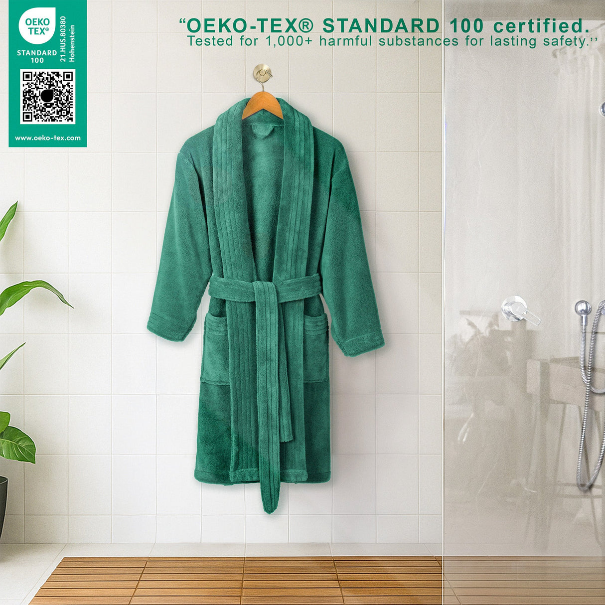American Soft Linen Luxury Women’s Fleece Bathrobe – Ultra Soft, Warm & Lightweight Plush Robe