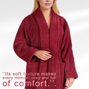 American Soft Linen Luxury Women’s Fleece Bathrobe – Ultra Soft, Warm & Lightweight Plush Robe