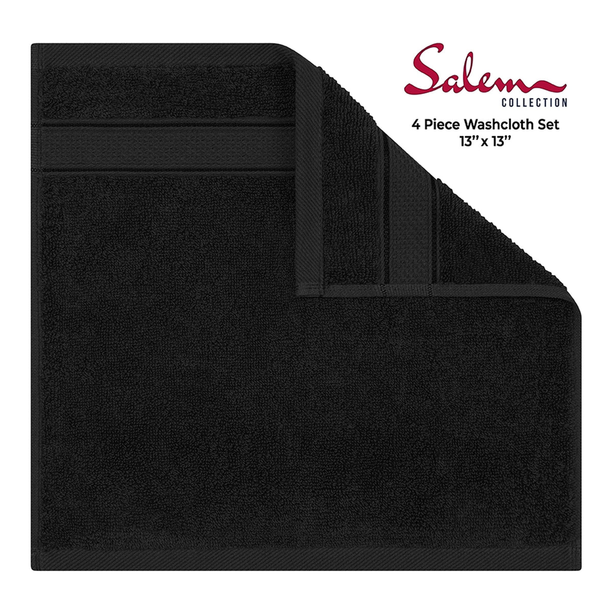 American Soft Linen 100% Cotton, Luxury, Salem 4 Piece Washcloth Set - 60 Set Case Pack