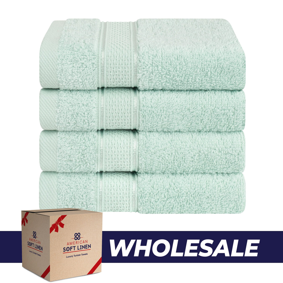 American Soft Linen 100% Cotton, Luxury, Salem 4 Piece Washcloth Set - 60 Set Case Pack