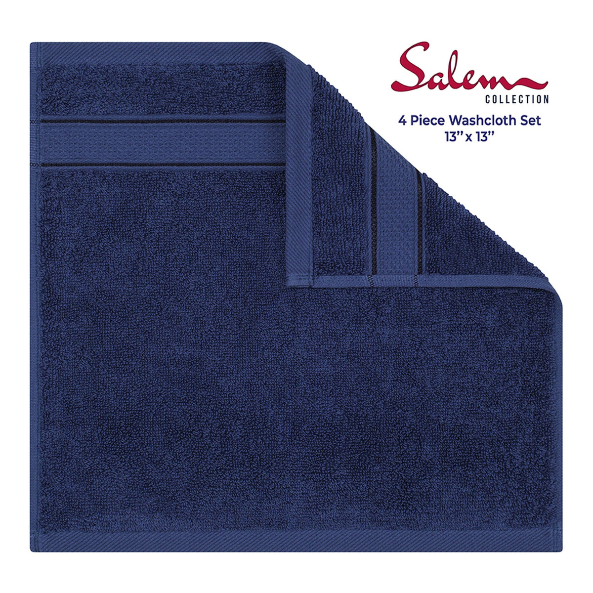American Soft Linen 100% Cotton, Luxury, Salem 4 Piece Washcloth Set - 60 Set Case Pack