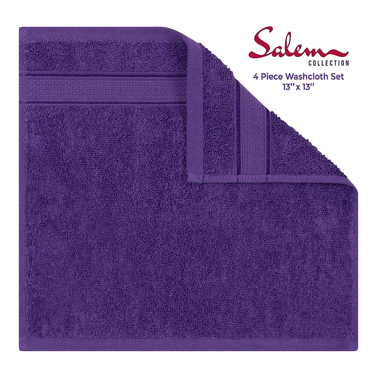 American Soft Linen 100% Cotton, Luxury, Salem 4 Piece Washcloth Set - 60 Set Case Pack