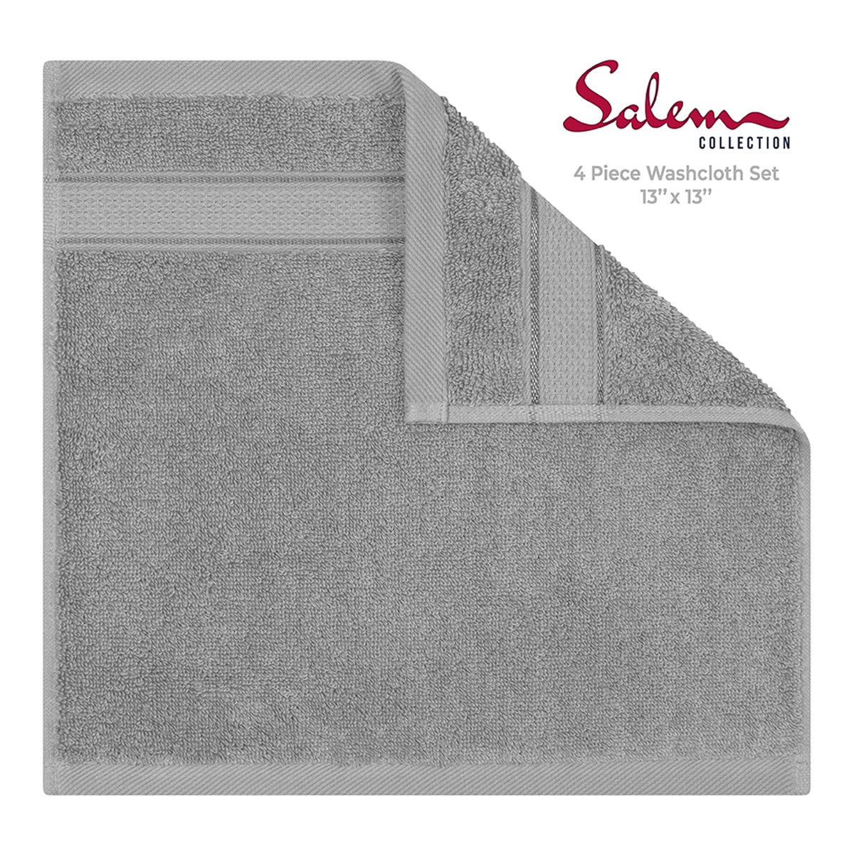 American Soft Linen 100% Cotton, Luxury, Salem 4 Piece Washcloth Set - 60 Set Case Pack
