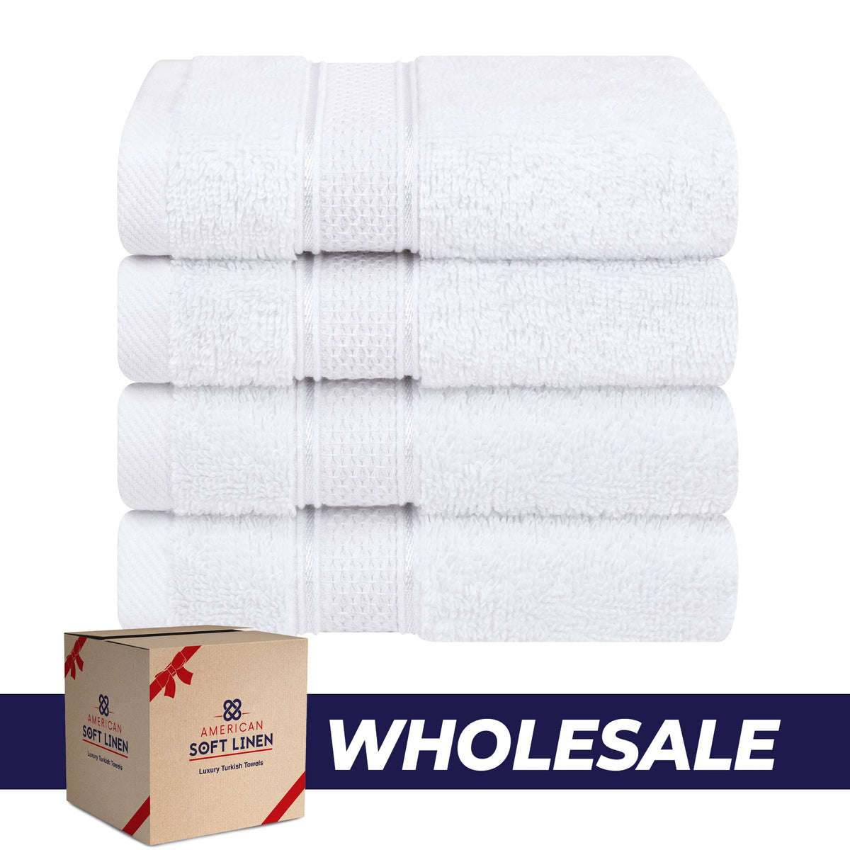 American Soft Linen 100% Cotton, Luxury, Salem 4 Piece Washcloth Set - 60 Set Case Pack