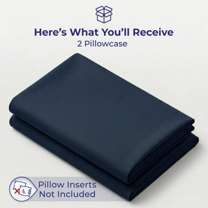 American Soft Linen 100% Cotton Sateen Pillowcase Set (2 Piece) - Soft, Breathable, Hotel Quality Pillow Covers