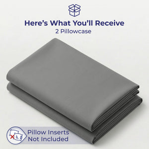 American Soft Linen 100% Cotton Sateen Pillowcase Set (2 Piece) - Soft, Breathable, Hotel Quality Pillow Covers
