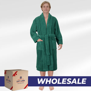American Soft Linen Luxury Men’s Fleece Bathrobe – Ultra Soft, Warm & Lightweight Plush Robe Wholesale