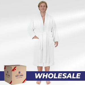 American Soft Linen Luxury Men’s Fleece Bathrobe – Ultra Soft, Warm & Lightweight Plush Robe Wholesale