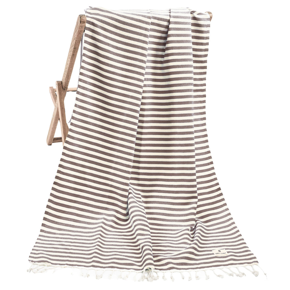 American Soft Linen Turkish Peshtemal Beach Towels, Cotton 4 Pack, 40" x 70" Size, Swim Towels for Beach and Pool Towels