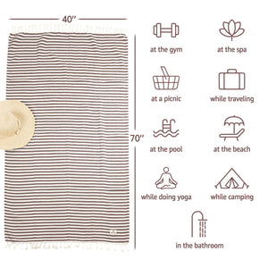 American Soft Linen Turkish Peshtemal Beach Towels, Cotton 4 Pack, 40" x 70" Size, Swim Towels for Beach and Pool Towels