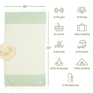 American Soft Linen Turkish Peshtemal Beach Towels, Cotton 4 Pack, 40" x 70" Size, Swim Towels for Beach and Pool Towels