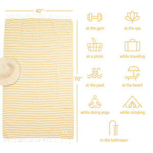 American Soft Linen Turkish Peshtemal Beach Towels, Cotton 4 Pack, 40" x 70" Size, Swim Towels for Beach and Pool Towels