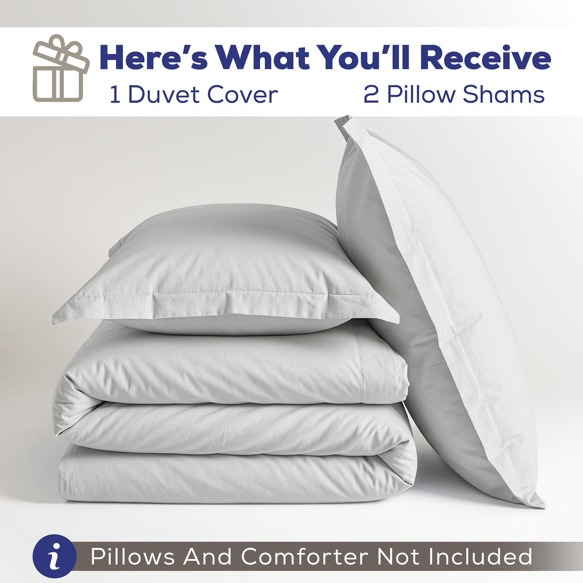 American Soft Linen 100% Washed Cotton Percale Duvet Cover Set – Soft Breathable Bedding Set with Pillow Shams