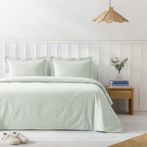 American Soft Linen 100% Washed Cotton Percale Duvet Cover Set – Soft Breathable Bedding Set with Pillow Shams