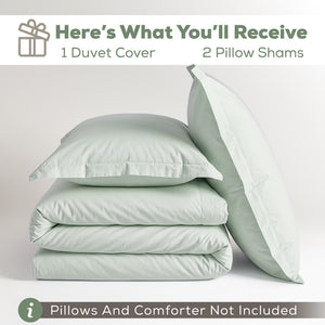 American Soft Linen 100% Washed Cotton Percale Duvet Cover Set – Soft Breathable Bedding Set with Pillow Shams